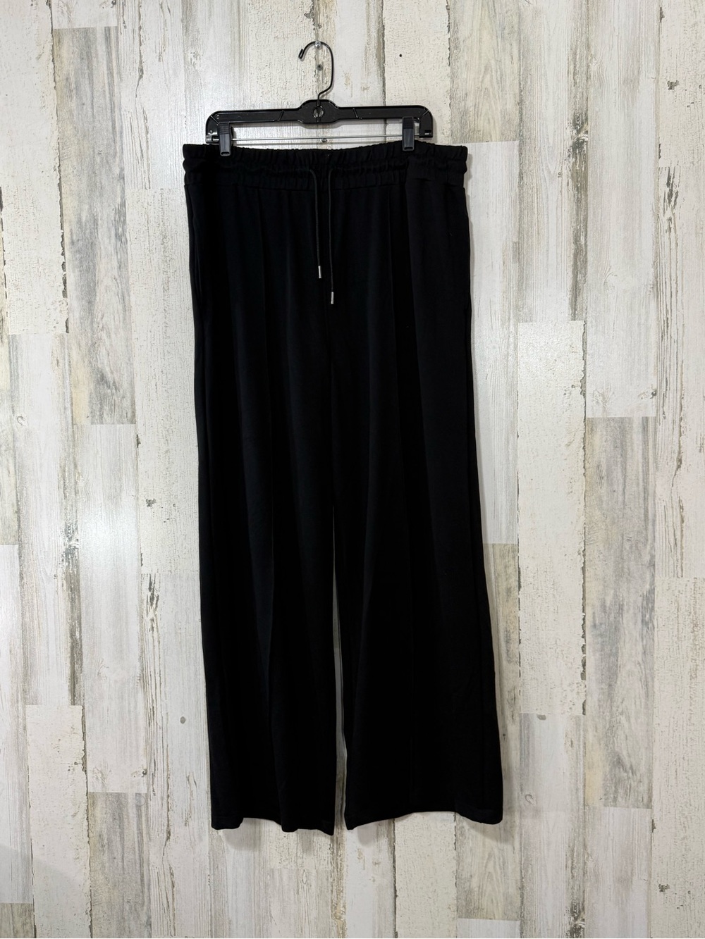 Serra Black Wide-Leg Drawstring Waist Pants